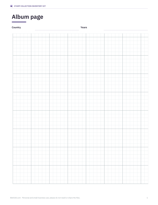 Preview of Printable Stamp Album Pages